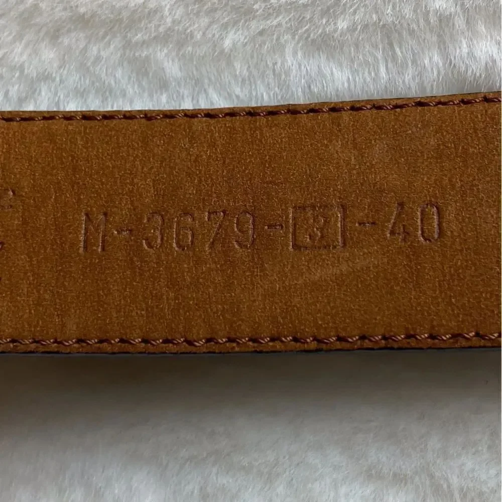 Rochester Big and Tall Brown Genuine Lizard and Suede Leather Belt